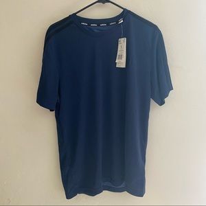 mens shirt sleeve blue adidas shirt, never worn size large